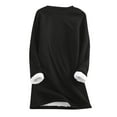 thumbnail image 3 of Qertyioot Grande Taille Tops pour Femmes, Mode Femmes Impression de Noël Peluche vers le Bas Isolation Manches Régulières Hiver Manches Lâches, 3 of 3