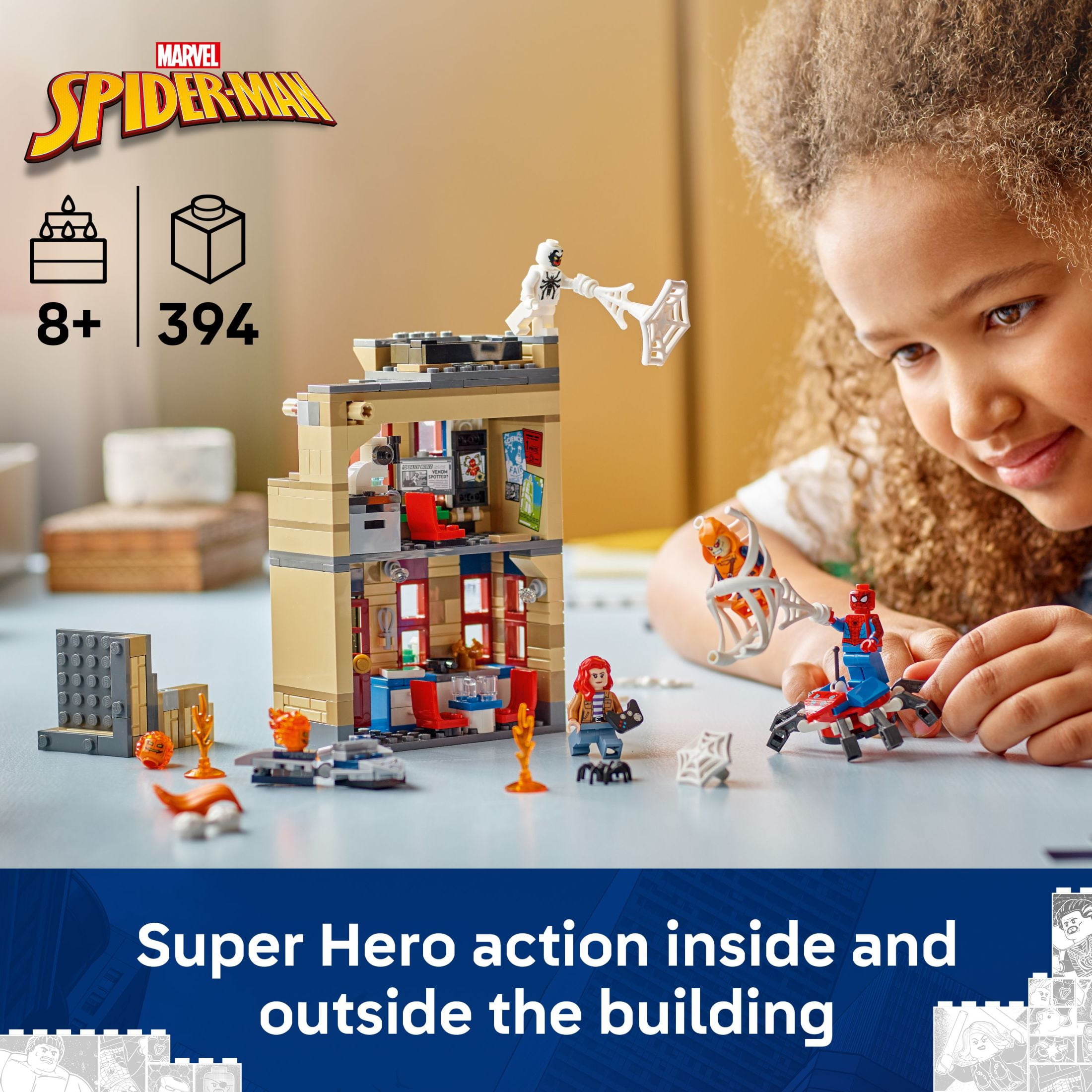 LEGO Marvel Peter Parker’s Apartment - Super Hero Building Toy with 4 Minifigures - Spider-Man and Hobgoblin Battle - Collectible Gift for Kids, Boys and Girls, Ages 8+ - 76317