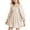 w93# Beige106, variant on Wuxian Girl Sundress Smocked Square Necked Long Sleeved Solid Color Knee Length Ruffled Skirt High Waist Fall Dress,Light Blue,18-24 Months
