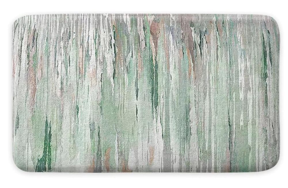 Bathroom Rug, Teal Grey Modern Abstract Kitchen Rugs and Mats Sage Green Abstract Art Kitchen Rugs Kitchen Decor Non-Slip Kitchen Mat Set for Kitchen Floor Laundry Room, 17X48in