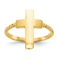 thumbnail image 1 of 14K Yellow Gold Ring Band Themed Polished Textured Cross, Size 5, 1 of 5