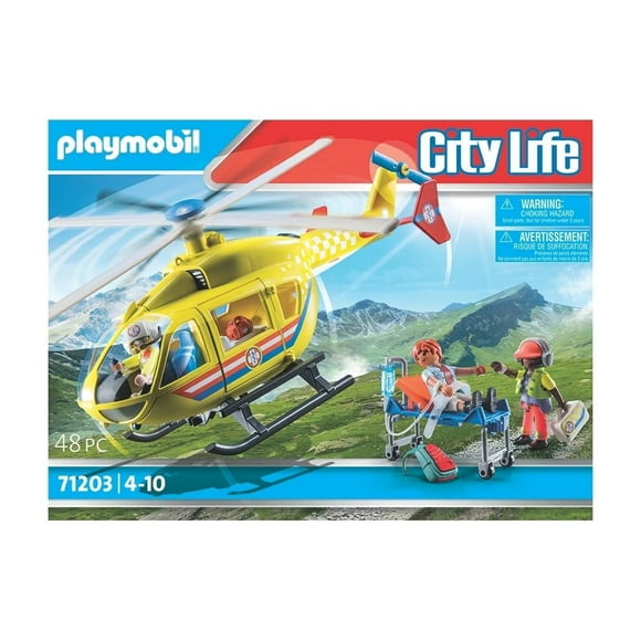 Set de Juego Playmobil Rescate Helicóptero de Rescate 48 Piezas
