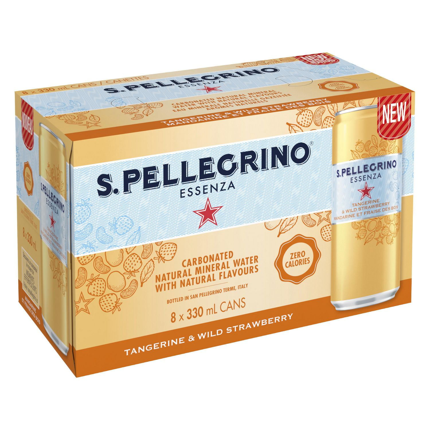 SAN PELLEGRINO ESSENZA Sparkling Water Tangerine & Wild Strawberry