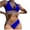 Blue, variant on Swimsuit for Women Pattern Straped Two-Piece Resort Swimwear,Sizes S-XL
