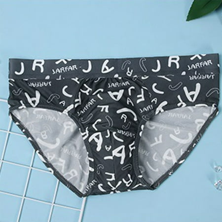 

ALSLIAO Mens Ice Silk Briefs Low-Rise Sexy Underwear Breathable Pouch Underpants Gray M
