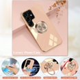thumbnail image 5 of Compatible with Samsung Galaxy S22 Ultra Case with Ring Holder Pink, Aesthetic Phone Case Samsung S22 Ultra Case Silicone Soft TPU Slim Cover Shockproof Luxury with Kickstand (Pink), 5 of 14