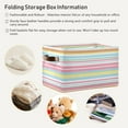 thumbnail image 5 of 1 Pack Fabric Storage Basket Mexican Serape Stripes Closet Storage Bins with Handles Foldable Baskets for Shelves Toy Organizer Home Office Decor Gifts, 5 of 7