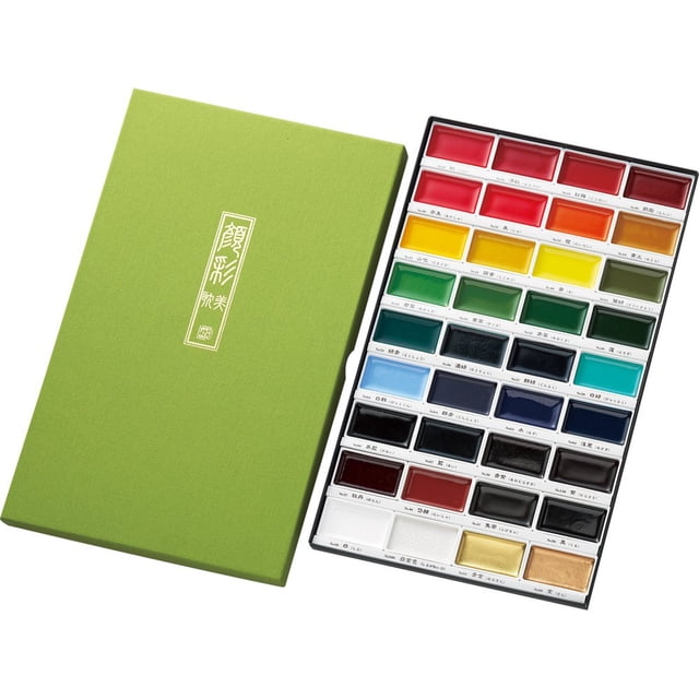 Set de pinturas de acuarela Kuretake GANSAI TAMBI 36 colores Japón