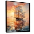 thumbnail image 2 of Designart "Sailboat delicate Waters I" Nautical & Beach Floater Framed Canvas Wall Art, 2 of 7