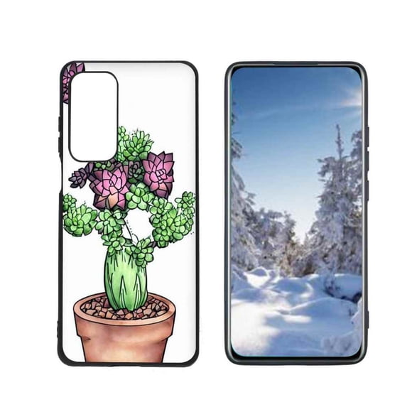 Compatible with Motorola MOTO Edge 5G UW Phone Case, succulents-plants-9 Case Silicone Protective for Teen Girl Boy Case for Motorola MOTO Edge 5G UW