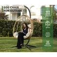 thumbnail image 6 of LHBcraft Indoor Outdoor Swing Egg Chair with Stand, Patio Wicker Hanging Egg Basket Chair with Soft Cushion UV Resistant 350LBS Capacity for Patio Backyard, 6 of 8