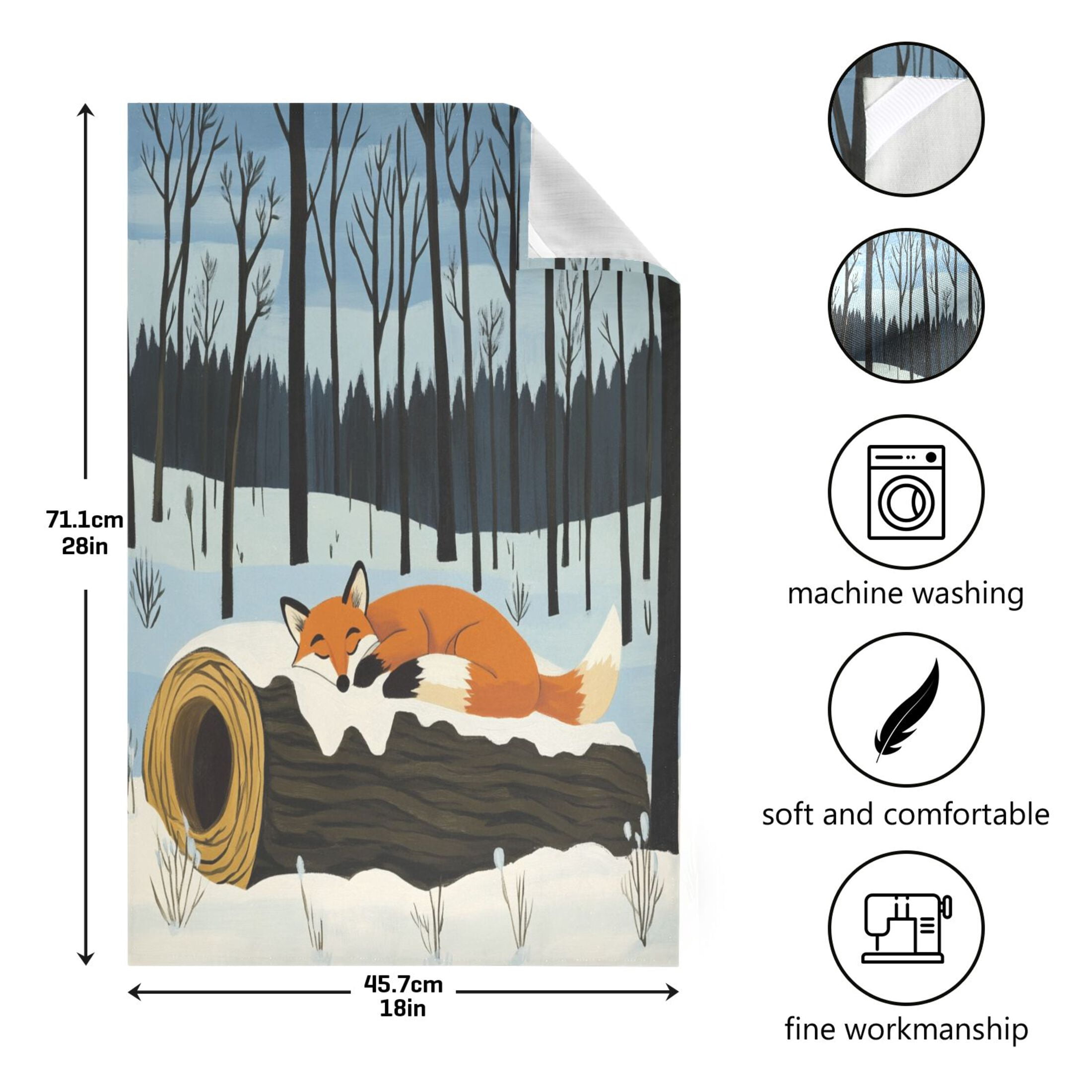 Sleepy Fox Kitchen Towels 6-Piece Pack Tea Towels for Kitchen Decorative Waffle Design 28x18in