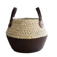 thumbnail image 1 of Cesta de almacenamiento tejida con cáscara de maíz, Material ecológico y Natural para estantes, baño, cocina, cesta de café profunda, 1 of 4