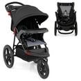 thumbnail image 1 of Babyjoy Jogging Stroller Foldable Jogger with Adjustable Canopy Detachable Tray Cup Holders Black, 1 of 10