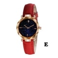 thumbnail image 3 of Simple And Stylish Luxurious Starry Dial Convex Mirror Leather Strap Watch, 3 of 9