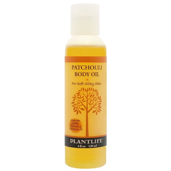Plantlife Patchouli Body Oil – Earthy, Fast-Absorbing Moisturizer with Plant-Based Oils, Made in California, 4 oz