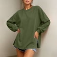 thumbnail image 6 of MYAOYINo Boundaries Cozy Oversized Long Sleeve Tee Women's Side Split Crew Neck Tunic Sweatshirt, 6 of 9