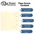 thumbnail image 2 of PA Paper Accents Smooth Cardstock 12" x 12" Cream, 65lb colored cardstock paper for card making, scrapbooking, printing, quilling and crafts, 25 piece pack, 2 of 7