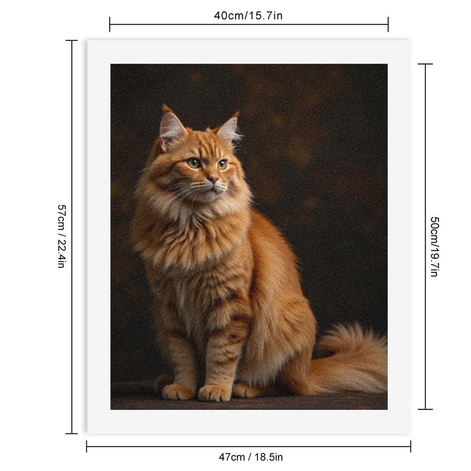 Paint By Numbers Kit for Adults Beginner - Orange Tabby Cat Portrait Majestic DIY Canvas Painting Kits for Adults, Frameless Paint By Number for Adults for Home Wall Decor 16x20 Inch