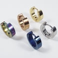 thumbnail image 6 of 5 Pairs of Simple Stainless Steel Men Round Fashion Ear Earrings(Mixed Color 4*9mm), 6 of 10