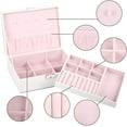 thumbnail image 5 of kendal 2 trays white leather jewelry box case storage organizer with lock ljt004wh, 5 of 7
