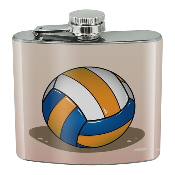 Beach Volleyball Cartoon Stainless Steel 5oz Hip Drink Kidney Flask