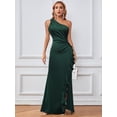 thumbnail image 6 of SouqFone High Waisted Ruched Long Prom Dress for Evening Party-XL,Dark Green, 6 of 6