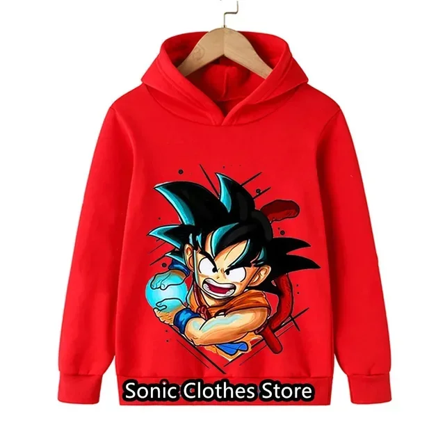 Children‘s Fun Seven Dragon Ball 3D Printing Children‘s Spring and Autumn Sweatshirt Cartoon Long Sleeve Hooded Sweatshirt