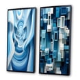 thumbnail image 3 of Designart "Focused Blue Op Art A Visual Journey III" Op Art Framed Wall Art Set Of 2 - Blue Abstract Framed Canvas Set For Living Room Decor, 3 of 7