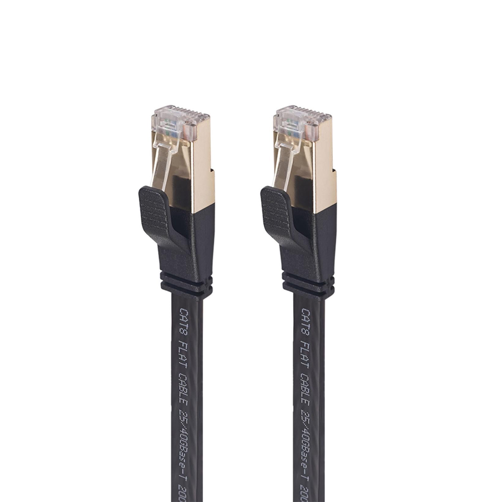 Cat 8 Ethernet Cable 65Ft,High Speed 40Gbps 2000Mhz Flat Internet Network Patch Cord,RJ45 Shielded Outdoor&Indoor LAN Cable,Compatible with Etwork Adapters, Hubs, Routers,Cable Modems,PS3,X-box