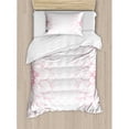 thumbnail image 3 of Dahlia Flower King Size Duvet Cover Set, Simplistic Drawing of Bushy Sunflower Daisy Like Large Petals Image Print, Decorative 3 Piece Bedding Set with 2 Pillow Shams, White Pink, by Ambesonne, 3 of 3