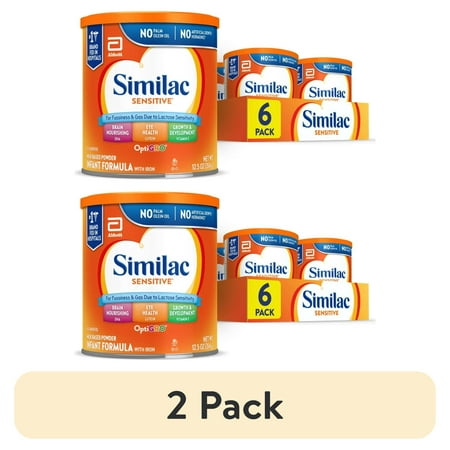 (2 pack) Similac Sensitive Powder Baby Formula, 12.5-oz Can, Pack of 6