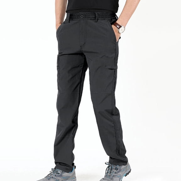 Men's and Big Men's Relaxed Fit Stretch Straight Leg Zip Multi Pocket Cargo Work Pants