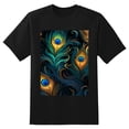 thumbnail image 2 of Plus Size Shirt for Women Oversized Black Tops for Women Short Sleeves Shirt for Women Peacock Hair 2 T Shirt Crewneck Shirt for Women M, 2 of 5