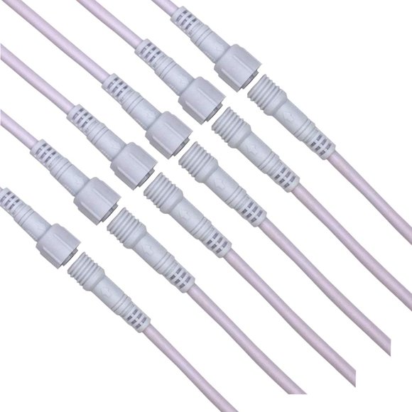 (6 Pair) White 4 Pin Waterproof Male Female Connector Cable RGB LED Strip with Rubber,led RGB Connector,RGB led Waterproof Connector,led 4 pin Waterproof Connector