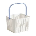 thumbnail image 3 of Handheld Shower Caddy Basket, Square Drainable Bath Storage Organizer, Plastic Toiletry Holder for Shampoo, Soap, Shower Gel and Bathroom Essentials Storage, White, 3 of 6