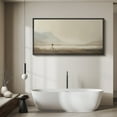 thumbnail image 5 of Large Framed Canvas Print A lonely figure walking through the quiet landscape Wall Art Decorative Ready to Hang Painting for Living room Bedroom - 60"x30" Black Frame, 5 of 9