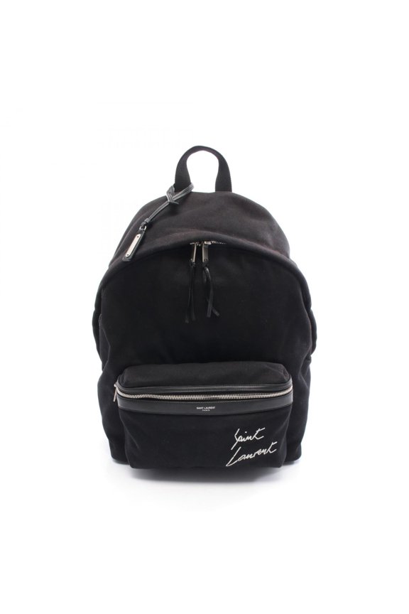 Pre-Owned Saint Laurent Paris City backpack, canvas and leather, black, for men women, 534968