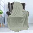 thumbnail image 4 of Paw Print Soft Flannel Fleece Throw Blanket, Minimalist Themed Animal Pattern of Dog Pet Foot Marks Stains, Cozy Plush for Indoor and Outdoor Use, 50" x 60", Sage Green Orange and Cream, by Ambesonne, 4 of 5