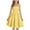 Yellow, variant on 10-11 Years Girls’ Summer Square Neck Elastic Ruched Straps Swiss Dot Princess Party A-Line Maxi Cotton Dress 8-14 Years