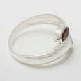 thumbnail image 5 of LBG British Made 925 Sterling Silver Natural Garnet Womens Band Ring - 33 size options - Size 7, 5 of 6