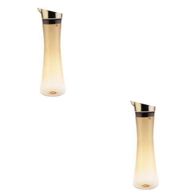 Maytalsory Refreshing Water Juice Milk Drinks Glass Pitcher Jug Cool and Crisp Beverage Golden 1L 2Set