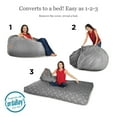 thumbnail image 3 of CordaRoy's Chenille Convertible Bean Bag Chair, Queen Classic, Charcoal, 3 of 14