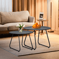 thumbnail image 3 of MoNiBloom Round Nesting Coffee Table Set of 2, Steel Snack End Table, for Living Room Balcony Office, Black, 3 of 10