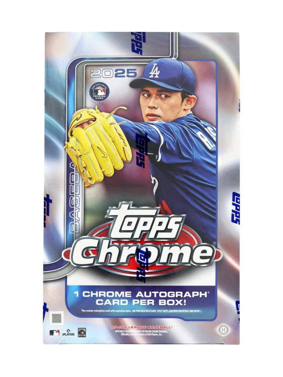 Collectible MLB 2025 Topps Chrome Baseball Hobby Box 1 Box English UPC 887521140640