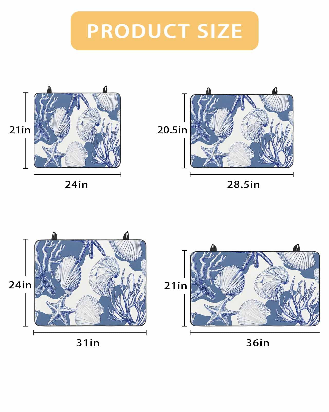 nqOlkjepod Large Induction Cooktop Protector Mat 36"x21", Coastal Blue Coral Stove Top Covers for Electric Stove, Summer Ocean Watercolor Shell Stove Burner Cover Mats, Glass Top Stove Cover