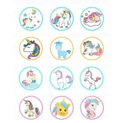 Unicorn My Little Pony Edible Cupcake Toppers (12 Images)