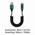 thumbnail image 3 of USB to USB C Fast Coiled Spring Charging Cable 6Amp 66W Fast Charging LED Screen Monitoring Universally for Tablet PC, 3 of 9