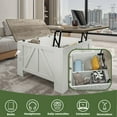 thumbnail image 4 of Uforic White Rustic Lift-Top Coffee Table with Storage, Power Outlets & USB Ports for Living Spaces, Bedrooms, and Home Workspaces, 4 of 9