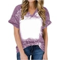 thumbnail image 2 of Giftesty Blouses for Women Dressy Casual Women's Tops Women's Fashion Casual Loose Blouse Printing V Neck T-Shirt Blouse Print Tee, 2 of 5